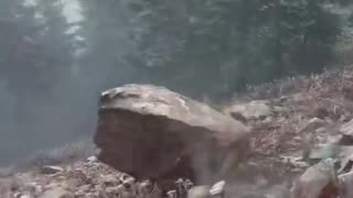 big rock falling