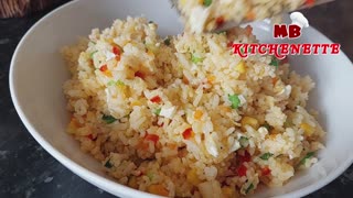 Fried rice with eggs, fried eggs or fried rice first!! Better than take out!!