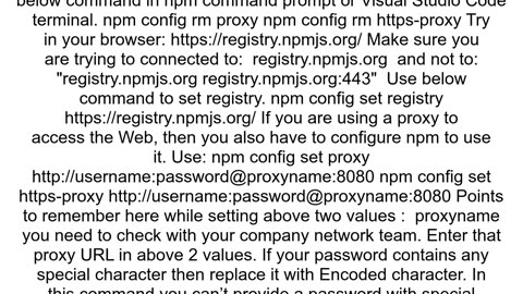 How to resolve NPM proxy Issue whilel running Node JS application