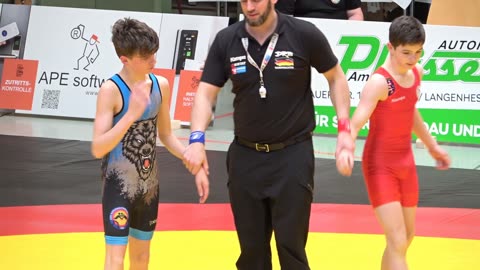 Wrestling / Ringen, DM 2023, Jugend A, 45 kg, Freestyle, Burkhardt - Ouharzoune