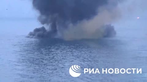 Fire from the Russian ship's regular weapons destroyed the sea drones.