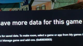 we cant save more data for this game or app