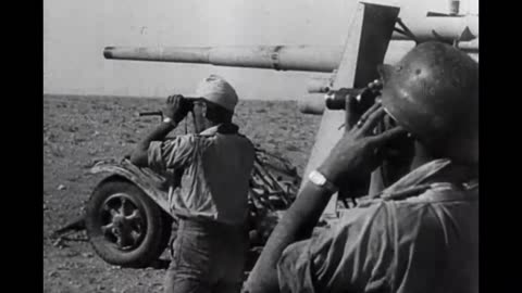 88mm Flak guns target British armor near Mersa Matruh in Egypt in 1942