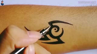 DIY Temporary Tattoo Designs Jiu-Jitsu,Tribal & Triangle On Arm