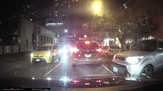 Enraged Driver Slams Car Hood