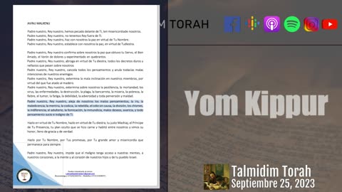 Talmidim Torah Yom Kippur Septiembre 25, 2023