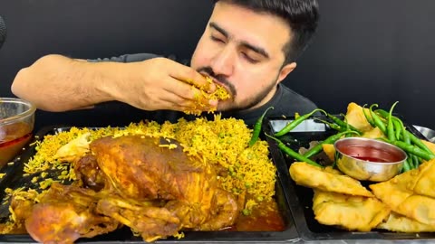 HUGE SPICY CHICKEN CURRY || VEGETABLE RICE | GRAVY WITH CHILLI BIG BITES |
