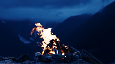 The crackling fire and waterfall white noise sounds for sleeping and relaxing for 10 hours