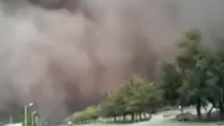 Provincia di Chaco, Argentina 13-01-2023 - Una tempesta di terra porta l'oscurità