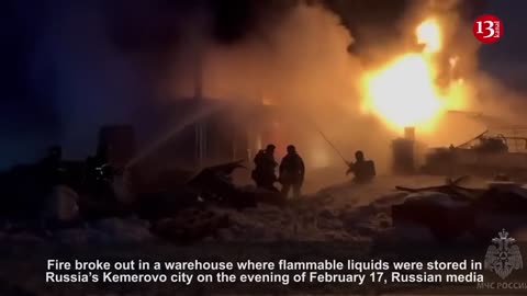 Massive fire broke out in flammable liquids warehouse in Russia s Kemerovo city
