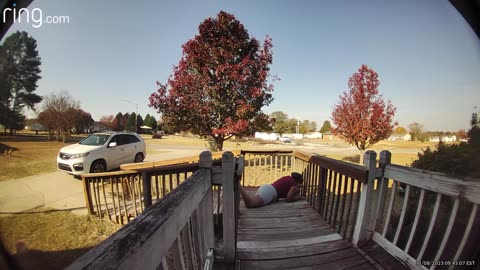 Deck Plank Seesaws Under Woman