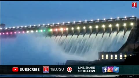 Nagarjuna Sagar Dam Light Up With Tricolour - T News