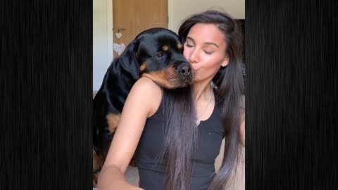 My Rottweiler enjoys Kisses & Snuggles with me 😍