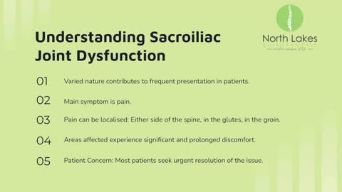 North Lakes Sacroiliac Joint Dysfunction Chiropractic Care Adjustments