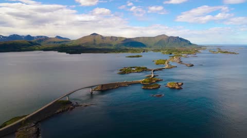 atlantic ocean road aerial footage norway