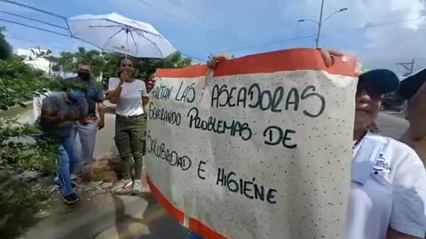 Protesta en la avenida Crisanto Luque