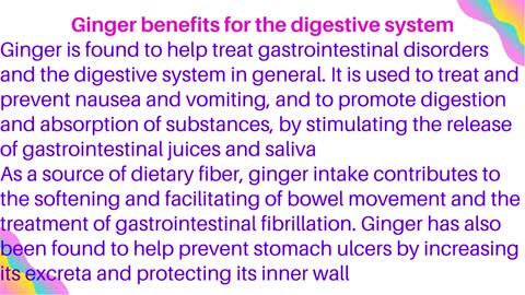 Ginger benefits for the digestive system