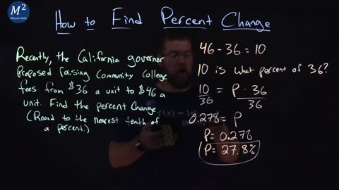 How to Find Percent Change | Word Problem | Minute Math