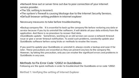 What are the Ways to Resolve QuickBooks Error 12002?