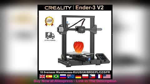 ✨ Creality Ender-3 V2 3D Printer FDM Printing Kit Upgraded Silent Motherboard Glass Bed 4.3 Inch