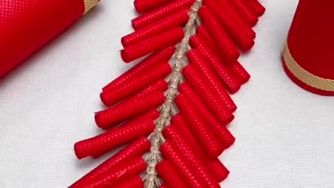 New year firecracker handicraft, new year parent-child handicraft