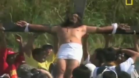 This man is Crucified every year as part of Easter Celebration