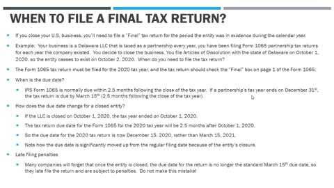 I Closed my LLC - When Is My Final Tax Return Due with the IRS?