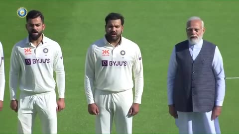 PM Modi & PM Albanese during National Anthems at Narendra Modi Stadium _ Ind vs Aus_ 4th Test Match
