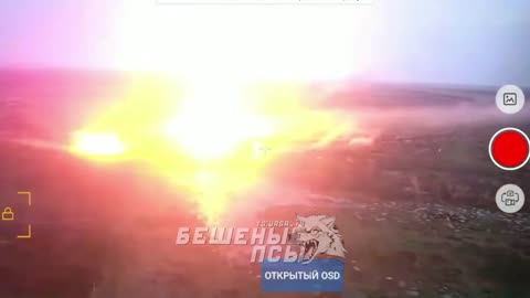 Russian TOS Heavy Flamethrower System attacks positions of the Ukrainian Armed Forces near Berdychi