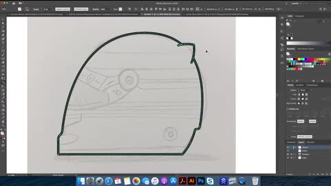 Illustrator drawing - teach you how to draw a Ferrari F1 racing helmet 2