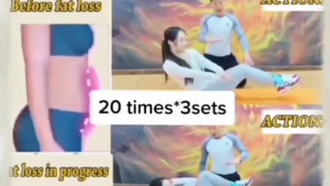 20 Minutes Exercise Belly Fat Loss 4 actions per day #short