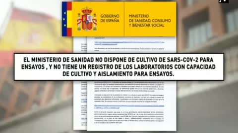 Ministerio de Sanidad de España reconoce no tener el virus aislado (oct.2021)