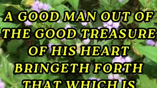 A good man out of the good treasure of his heart bringeth forth that which is good