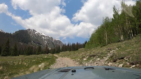 Hood view of the westside of the Alpine Loop Train in Colorado