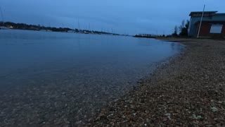 River hamble shore . Sunset .GoPro