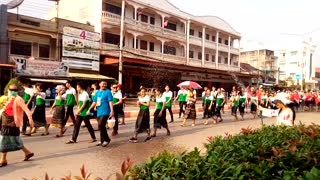 street celebration Of Queen march by amateurs audition