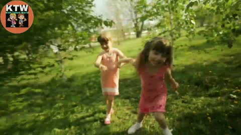 See these two cute girls how they running and smiling in garden without any Reckless