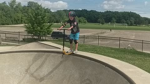 Scooting along on a hot summer day