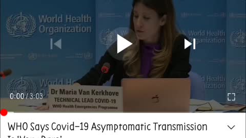 WHO Dr. Maria Van Kirkhove on Asymptomatic Transmission