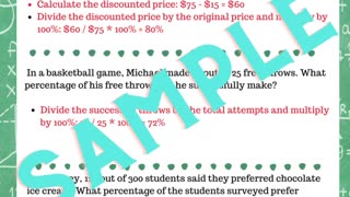 PERCENT WORD PROBLEMS-Free Resource