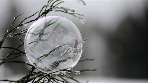 Soap Bubble Freeze Winter Cold Freezing Ice Cream HQ