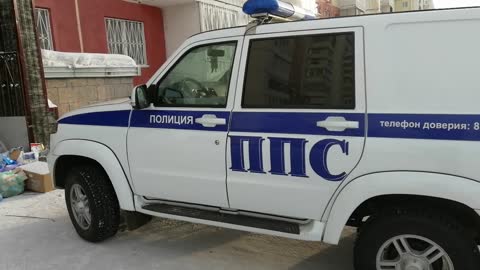 Russian police car UAZ Patriot.
