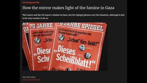 Israeli genocide - How the mirror makes light of the famine in Gaza