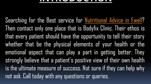 Best service for Nutritional Advice in Ewell