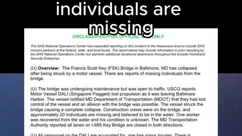 Baltimore, Maryland: Francis Scott Key Bridge Collapses After Being Hit By Container Ship DALI