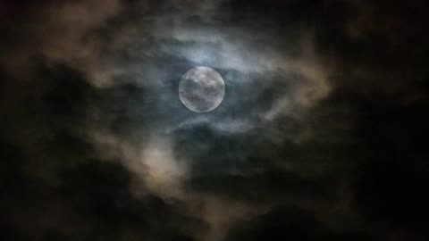 Moon And Clouds In The Night