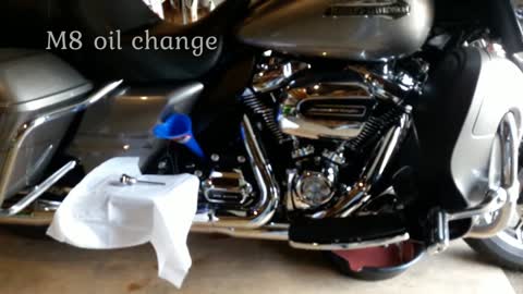 Oil Change on a M8 Harley