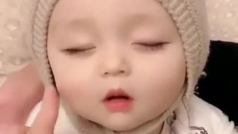 Cute Sleeping Baby Is Just Like A Doll