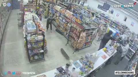 Kids rob a store, Then a Gun Man walks in, ending with the same kids saving the day.