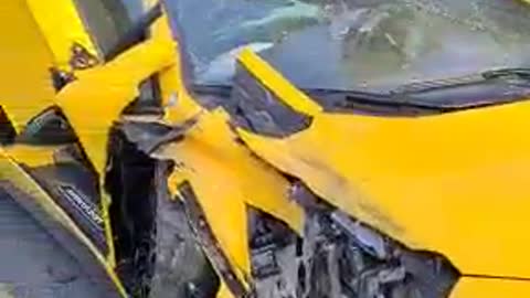 Crashed Lamborghini Aventador in Israel